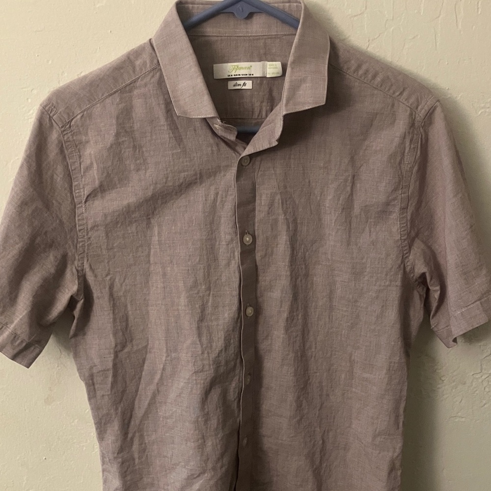 Topman Men's Mauve Button Down Shirt